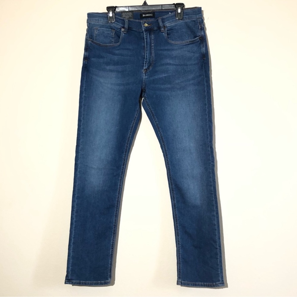 NWT Blank NYC Wooster Slim Fit Dark Blue Rinse Size 28x32 - Picture 2 of 10